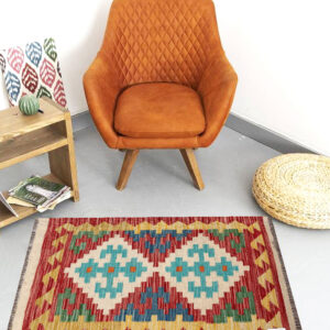 2x3ft Handwoven Wool Kilim Rugs