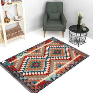 2.5x4ft Afghan Kilim Wool Rug