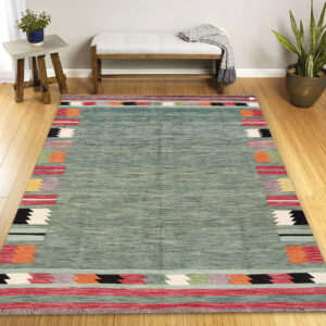 6 x 8ft Handwoven Wool Kilim Afghan Rug, Vegetable Dye Kilims, SKU:13134-241x172cm