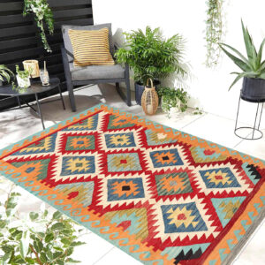 4x6ft Handwoven Wool Kilim Afghan Rug, Home Decor Rug, 2033-175x126 cm