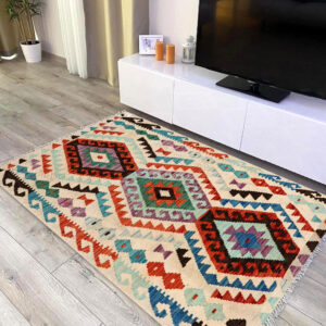 3x5ft Handwoven Wool Kilim Afghan Rug, Vegetable Kilim Rug, 394-158x105