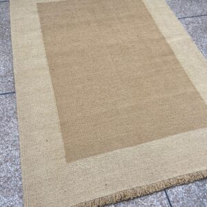 5x7ft Wool & Wool 3ply Handwoven Kilim Rug, Jute Look Kilim Rug