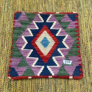 18x18 inches Handwoven Afghan Wool Kilim Cushion, Vegetable Dye Kilim Cushions (100-1.5x1.5ft)