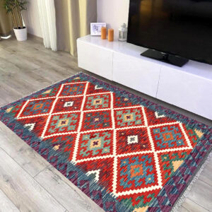 3x5ft Handwoven Wool Kilim Afghan Rug, Vegetable Kilim Rug, SKU:10134-157x101cm
