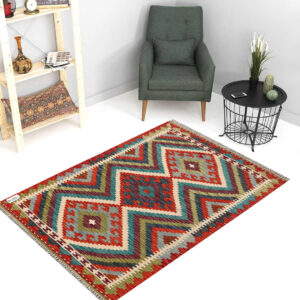 2.5x4ft Handwoven Wool Kilim Afghan Rug, Vegetable Dye Kilim Rug, SKU: 10221-113x82cm