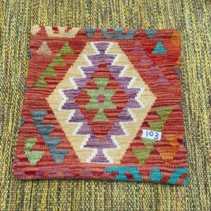 18x18 inches Handwoven Afghan Wool Kilim Cushion, Vegetable Dye Kilim Cushions (103-1.5x1.5ft)