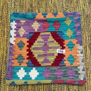 18x18 inches Handwoven Afghan Wool Kilim Cushion, Vegetable Dye Kilim Cushions (106-1.5x1.5ft)