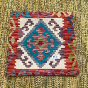 18x18 inches Handwoven Afghan Wool Kilim Cushion, Vegetable Dye Kilim Cushions (117-1.5x1.5ft)