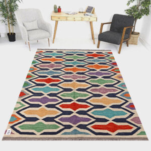 5 x 6.6ft Handwoven Wool Kilim Afghan Rug, Home Decor Rug, Vegetable Dye Kilims, SKU: 1187-197x145cm