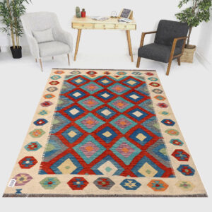 5 x 6.7ft Handwoven Wool Kilim Afghan Rug, Home Decor Rug, Vegetable Dye Kilims, SKU: 1188-197x153cm