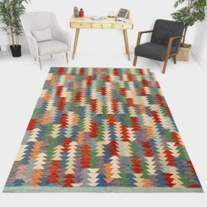 5 x 6.5ft Handwoven Wool Kilim Afghan Rug, Home Decor Rug, Vegetable Dye Kilims, SKU: 1190-193x150cm