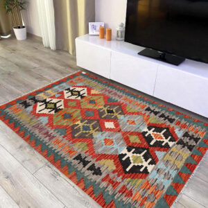 3x5ft Handwoven Wool Kilim Afghan Rug, Vegetable Kilim Rug, SKU:11994-145x103cm