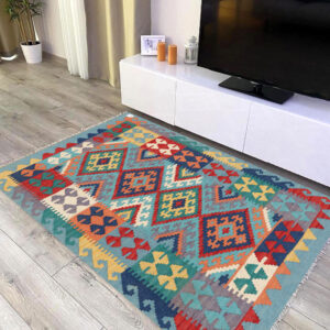 3x5ft Handwoven Wool Kilim Afghan Rug, Vegetable Kilim Rug, SKU:12036-149x102cm