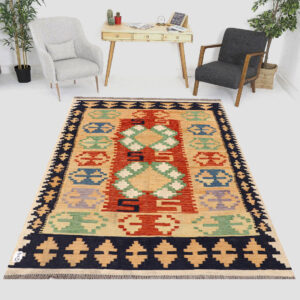 5 x 6.8ft Handwoven Wool Kilim Afghan Rug, Home Decor Rug, Vegetable Dye Kilims, SKU: 1204-203x150cm