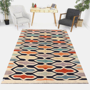 5 x 6.5ft Handwoven Wool Kilim Afghan Rug, Home Decor Rug, Vegetable Dye Kilims, SKU: 1235-193x145