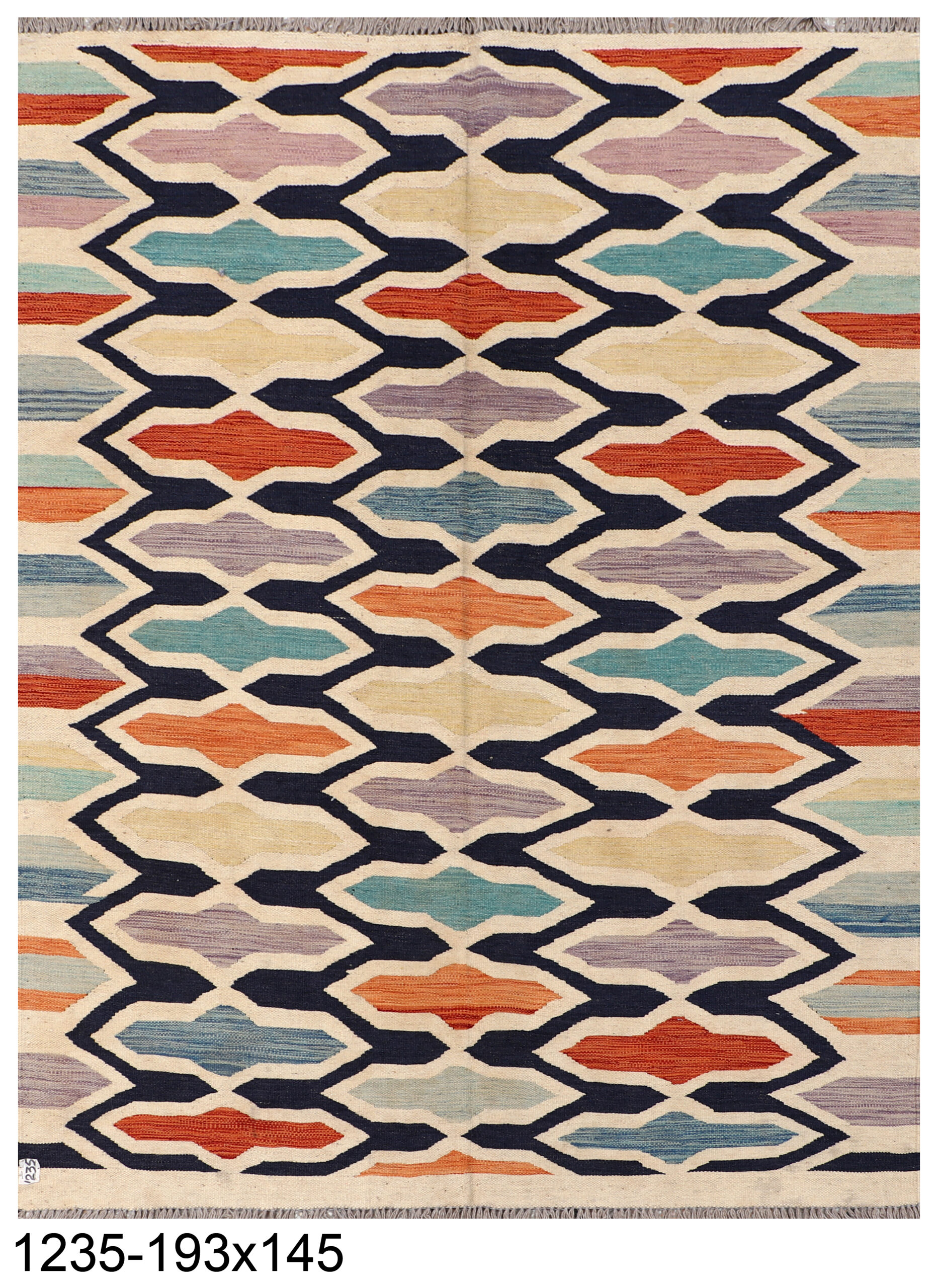 5 x 6.5ft Handwoven Wool Kilim Afghan Rug, Home Decor Rug, Vegetable Dye Kilims, SKU: 1235-193x145 - Image 2