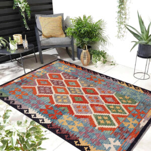 4x6ft Handwoven Wool Kilim Afghan Rug, Vegetable Dye Kilims, SKU: 12406-169x126cm