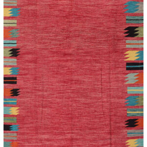 6.5 x 10 ft Handwoven Wool Kilim Afghan Rug, Vegetable Kilim Rug, SKU: 12484-302x196cm