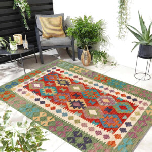 4x6ft Handwoven Wool Kilim Afghan Rug, Vegetable Dye Kilims, SKU: 12522-173x118cm