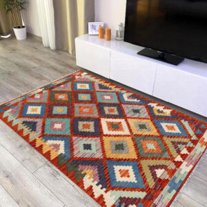 3x5ft Handwoven Wool Kilim Afghan Rug, Vegetable Kilim Rug, SKU:12543-149x99cm