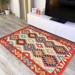 3x5ft Handwoven Wool Kilim Afghan Rug, Vegetable Kilim Rug, SKU:12551-149x105cm