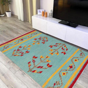3x5ft Handwoven Wool Kilim Afghan Rug, Vegetable Kilim Rug, SKU:12662-148x101cm