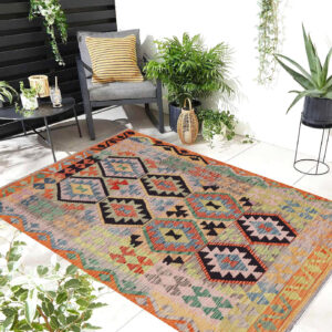 4x6.5ft Handwoven Wool Kilim Afghan Rug, Vegetable Dye Kilims, SKU: 12748-184x126cm