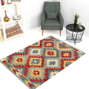 2.5x4ft Handwoven Wool Kilim Afghan Rug, Home Decor Rug,SKU: 1787-115x79cm