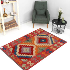 2.5x4ft Handwoven Wool Kilim Afghan Rug, Home Decor Rug,SKU: 1798-124x78cm