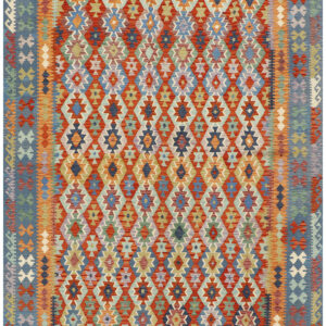 9 x 12 ft Handwoven Wool Kilim Afghan Rug, Vegetable Kilim Rug, SKU: 19132-344x261cm