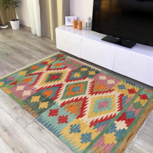 3x5ft Handwoven Wool Kilim Afghan Rug, Vegetable Kilim Rug, 2058-155x101cm