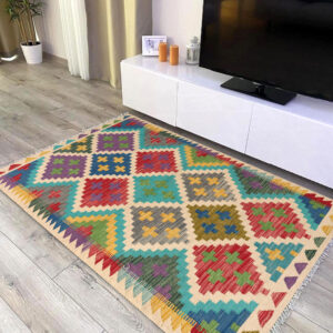 3x5ft Handwoven Wool Kilim Afghan Rug, Vegetable Kilim Rug, 2062-156x106cm