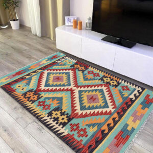 3x5ft Handwoven Wool Kilim Afghan Rug, Vegetable Kilim Rug, 2065-154X99cm