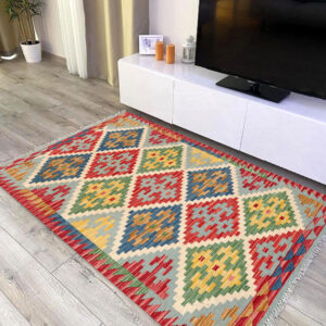 3x5ft Handwoven Wool Kilim Afghan Rug, Vegetable Kilim Rug, 2143-147x104cm