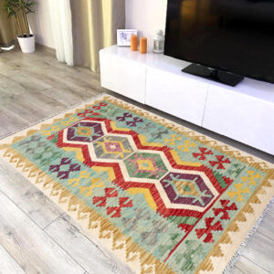 3x5ft Handwoven Wool Kilim Afghan Rug, Vegetable Kilim Rug, 2154-146x102cm