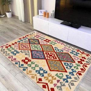 3x5ft Handwoven Wool Kilim Afghan Rug, Vegetable Kilim Rug, 2158-153x107cm