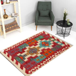 2.5x4ft Handwoven Wool Kilim Afghan Rug, Home Decor Rug,SKU: 2547-122x76cm