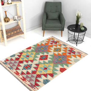 2.5x4ft Handwoven Wool Kilim Afghan Rug, Home Decor Rug,SKU:2592-117x84cm