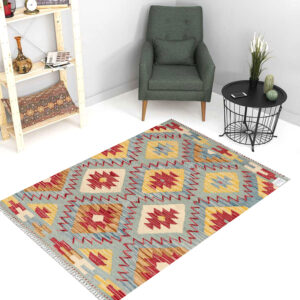2.5x4ft Handwoven Wool Kilim Afghan Rug, Home Decor Rug,SKU: 2620-114x80cm