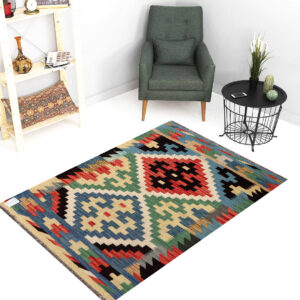 2.5x4ft Handwoven Wool Kilim Afghan Rug, Home Decor Rug,SKU: 2622-124x80cm