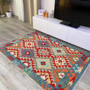 3x5ft Handwoven Wool Kilim Afghan Rug, Vegetable Kilim Rug, 2666-159x103cm