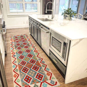 2.7x8ft Handwoven Wool Kilim Afghan Runner, Vegetable Dye Kilim Rug, SKU: 2707-244x81cm