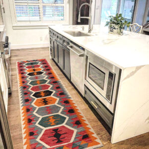 2.7x8ft Handwoven Wool Kilim Afghan Runner, Vegetable Dye Kilim Rug, SKU: 2776-254x81