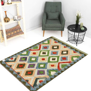 2.5x4ft Handwoven Wool Kilim Afghan Rug, Home Decor Rug,SKU: 2978-121x79cm