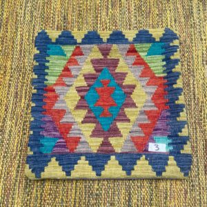 18x18 inches Handwoven Afghan Wool Kilim Cushion, Vegetable Dye Kilim Cushions (1.5x1.5ft )
