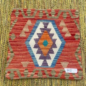 18x18 inches Handwoven Afghan Wool Kilim Cushion, Vegetable Dye Kilim Cushions (305-1.5x1.5ft)