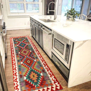 2.7x8ft Handwoven Wool Kilim Afghan Runner, Vegetable Dye Kilim Rug, SKU: 3488-248x83cm