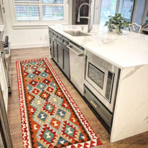 2.7x8.5ft Handwoven Wool Kilim Afghan Runner, Vegetable Dye Kilim Rug, SKU:3495-256x83cm