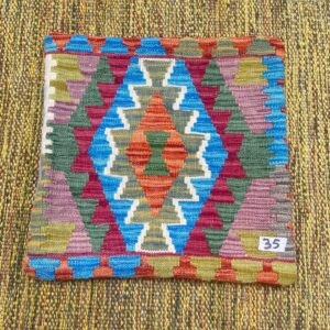 18x18 inches Handwoven Afghan Wool Kilim Cushion, Vegetable Dye Kilim Cushions (35-1.5x1.5ft)