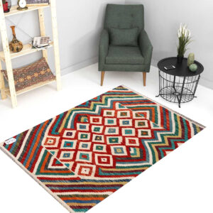 2.5x4ft Handwoven Wool Kilim Afghan Rug, Vegetable Dye Kilim Rug, SKU:3744-119x79cm